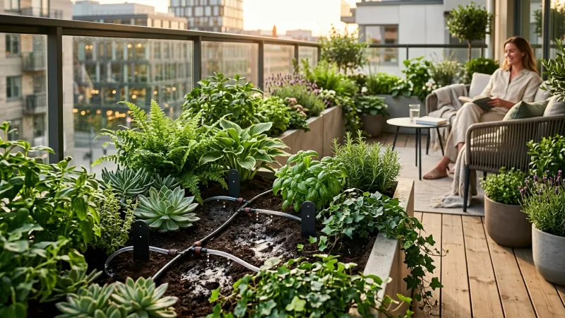 Wassersparen auf dem Balkon 2026: Intelligente Bewässerung für gesunde Pflanzen in trockenen Sommern