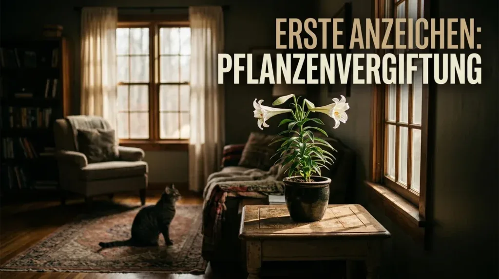 Für diesen Artikel wählen Sie ein kreatives Konzept, das direkt mit dem Thema verbunden ist, und erstellen Sie Visualisierungen in filmischer Qualität mit der Ästhetik eines Editorial-Magazin-Covers. Jede Komposition soll einzigartig und klar von den anderen unterscheidbar sein. Die Visualisierungen müssen im Querformat mit einem Seitenverhältnis von 16:9 gestaltet werden und eine breite, horizontale Komposition aufweisen – Hochformat- oder quadratische Formate sind strikt untersagt. Ausschließlich breites Querformat, kein Hochformat, kein Quadrat. Erste Anzeichen einer Pflanzenvergiftung bei Haustieren